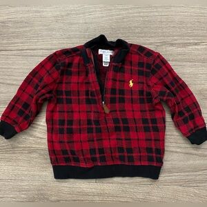 Ralph Lauren Kids Red and Black Plaid Sweater